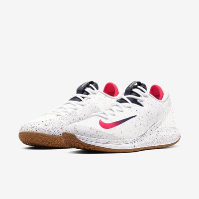 Nike Mens Air Zoom Zero Tennis Shoes - White/Laser Crimson - main image