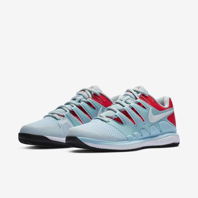 Nike Womens Air Zoom Vapor X Tennis Shoes - Still Blue/Bright Crimson