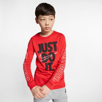 Nike Boys Sportswear Long Sleeve JDI Top University Red