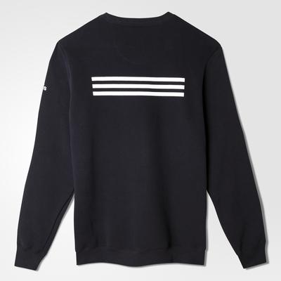 Adidas Mens Lineage 3 Stripes Fleece Sweatshirt - Black - main image