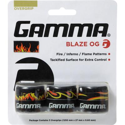 Gamma Blaze Overgrips (3 Pack) - Black/Inforno Red - main image