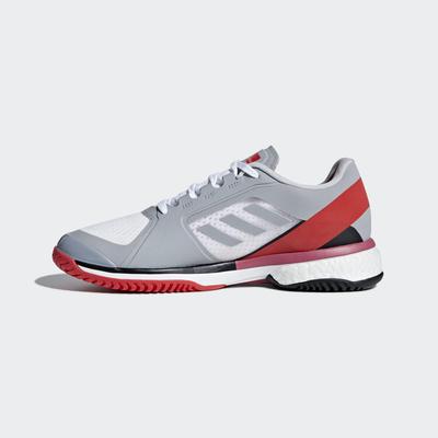 Adidas Womens SMC Barricade Boost Tennis Shoes - Grey/Red - main image