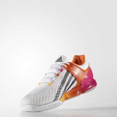 Adidas Mens Adizero Ubersonic Tennis Shoes - White/Orange