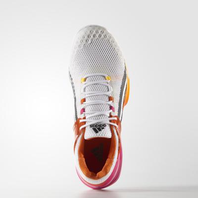 Adidas Mens Adizero Ubersonic Tennis Shoes - White/Orange - main image