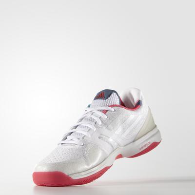 Adidas Womens Adizero Ubersonic Tennis Shoes - White/Red - main image