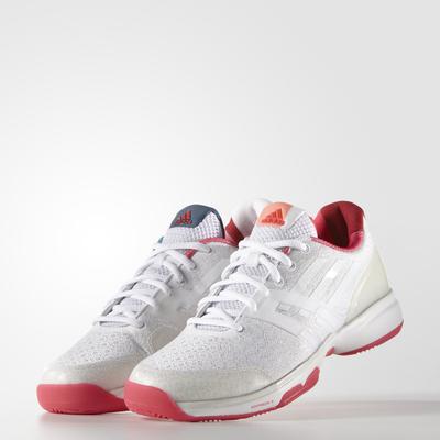 Adidas Womens Adizero Ubersonic Tennis Shoes - White/Red - main image