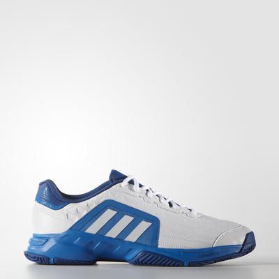 Adidas Mens Barricade Court 2.0 Tennis Shoes - White/Shock Blue - main image