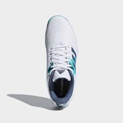 Adidas Womens Barricade Court Tennis Shoes - White/Blue - main image