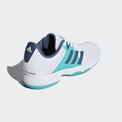 Adidas Womens Barricade Court Tennis Shoes - White/Blue - main image