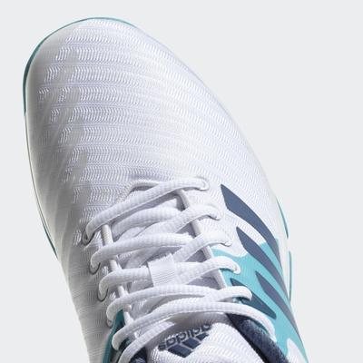 Adidas Womens Barricade Court Tennis Shoes - White/Blue - main image