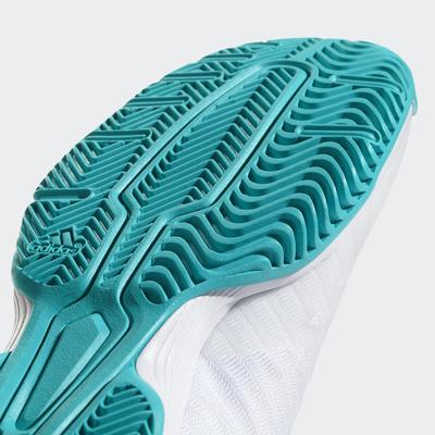 Adidas Womens Barricade Court Tennis Shoes - White/Blue - main image