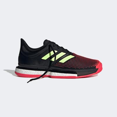 Adidas Mens SoleCourt Tennis Shoes - Black/Shock Red - main image