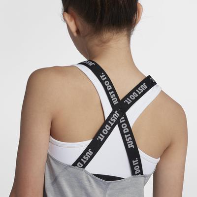 Nike Girls Dri-FIT Training Tank Top - Wolf Grey/Black - main image