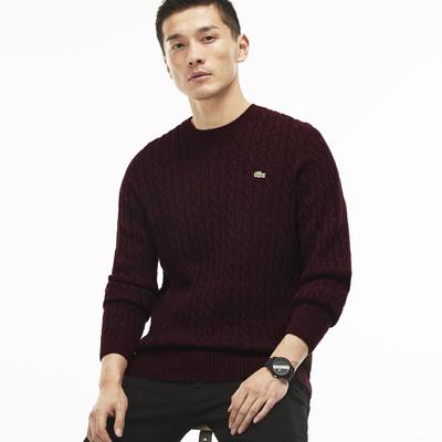 Lacoste Sport Mens Crew Neck Wool Sweater - Turkey Red - main image