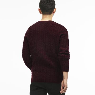 Lacoste Sport Mens Crew Neck Wool Sweater - Turkey Red