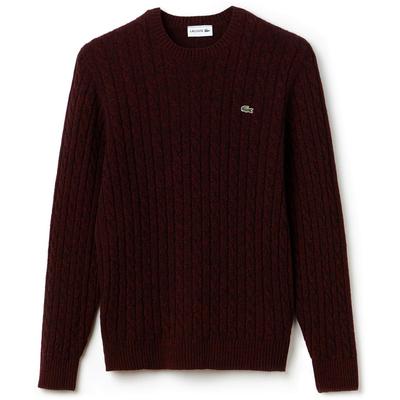 Lacoste Sport Mens Crew Neck Wool Sweater - Turkey Red