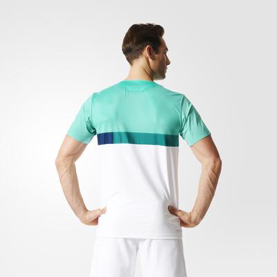 Adidas Mens Barricade Tee - White/Shock Mint - main image
