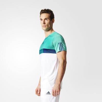 Adidas Mens Barricade Tee - White/Shock Mint - main image