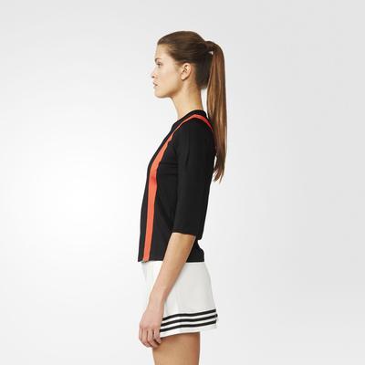 Adidas Womens Y-3 Roland Garros 3/4 Sleeve Tee - Black/Red - main image