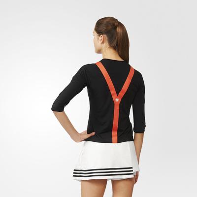 Adidas Womens Y-3 Roland Garros 3/4 Sleeve Tee - Black/Red - main image