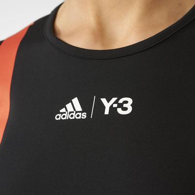 Adidas Womens Y-3 Roland Garros 3/4 Sleeve Tee - Black/Red - main image