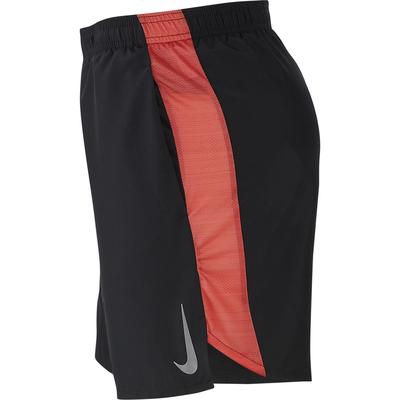 Nike Mens Challenger Brief Lined 7 Inch Shorts - Black/Ember Glow