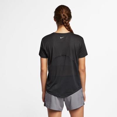 Nike Womens Miler Short Sleeve Top - Black/White - main image
