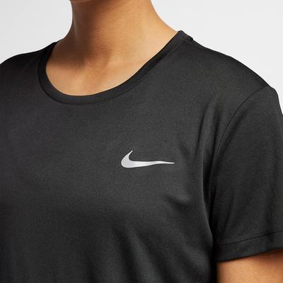 Nike Womens Miler Short Sleeve Top - Black/White - main image