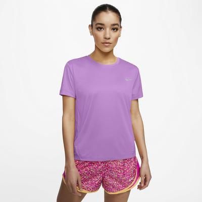 Nike Womens Miler Short Sleeve Top - Fuchsia Glow