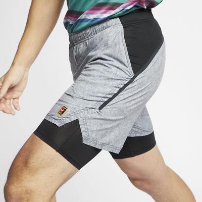 Nike Mens Flex Ace Printed Tennis Shorts - Cool Grey/Black - main image