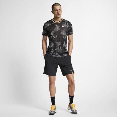 Nike Mens Challenger Tennis Top - Black/Canyon Gold - main image