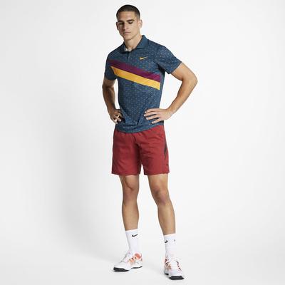 Nike Mens Dri-FIT Tennis Polo - Nightshade/Canyon Gold - main image