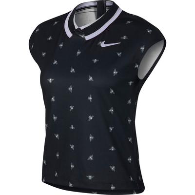 Nike Womens Dry Tennis Top - Black/Oxygen Purple