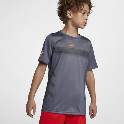 Nike Boys Rafa Tee - Light Carbon/Hyper Crimson - main image