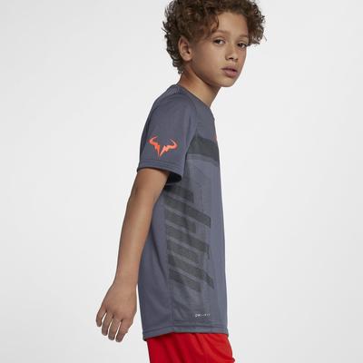 Nike Boys Rafa Tee - Light Carbon/Hyper Crimson - main image