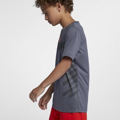 Nike Boys Rafa Tee - Light Carbon/Hyper Crimson - main image