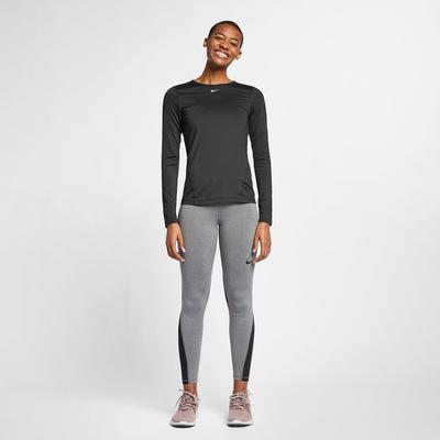 Nike Womens Long Sleeved Mesh Top - Black - main image
