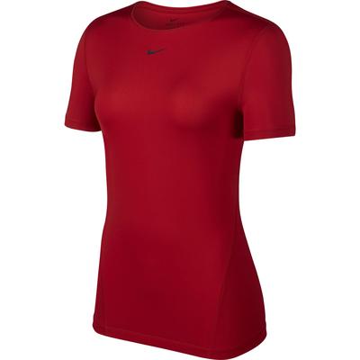 Nike Pro Womens Short Sleeved Training Top - Gym Red - main image