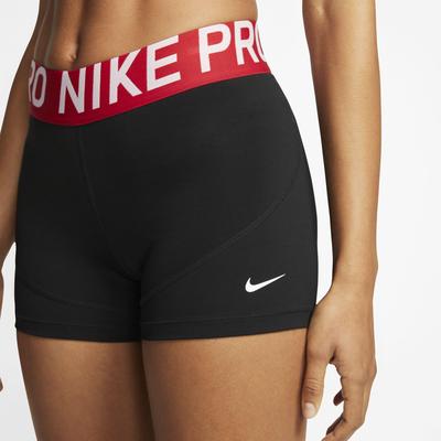 Nike Womens Pro 3 Inch Shorts - Black/Gym Red - main image