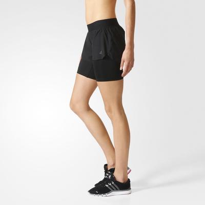 Adidas Womens Gym 2 in 1 Shorts - Black - main image