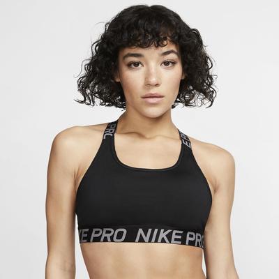 Nike Womens Classic T-Back Medium-Support Sports Bra - Black 