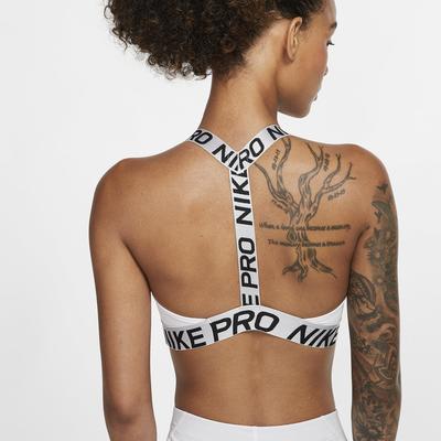 Nike Womens Classic T-Back Medium-Support Sports Bra - White