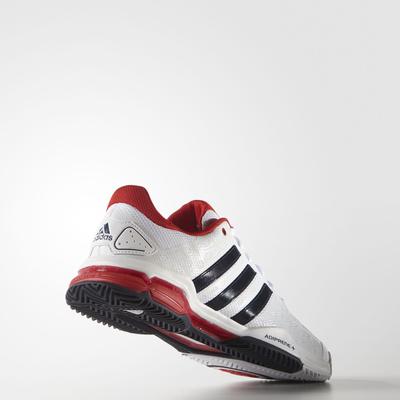 Adidas Mens Barricade Club Tennis Shoes - White/Red - main image