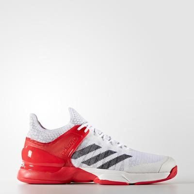 Adidas Mens Adizero Ubersonic 2.0 Tennis Shoes - White/Red - main image