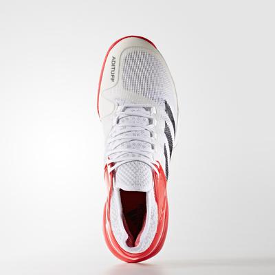 Adidas Mens Adizero Ubersonic 2.0 Tennis Shoes - White/Red - main image