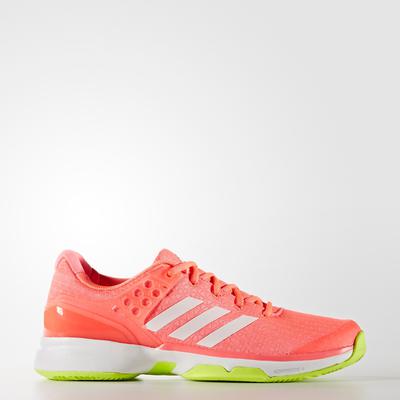 Adidas Womens Adizero Ubersonic 2.0 Tennis Shoes - Flash Red/Solar Yellow - main image