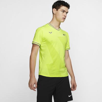 Nike Mens AeroReact Rafa Top - Volt Glow/Light Carbon - main image