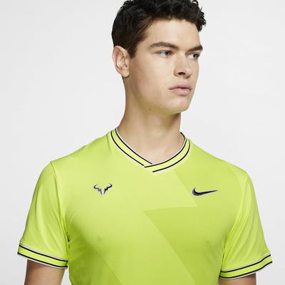 Nike Mens AeroReact Rafa Top - Volt Glow/Light Carbon - main image