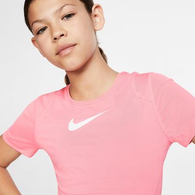 Nike Pro Girls Short Sleeved Top - Pink Gaze - main image