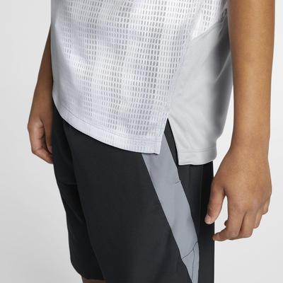 Nike Boys Instacool Short-Sleeve Training Top - Wolf Grey